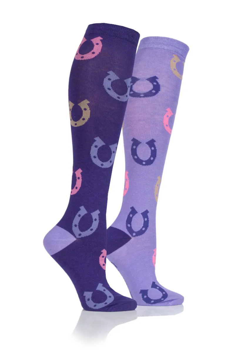 Storm Bloc Ladies Storm Bloc Sock Purple Horse Shoe 2 pack